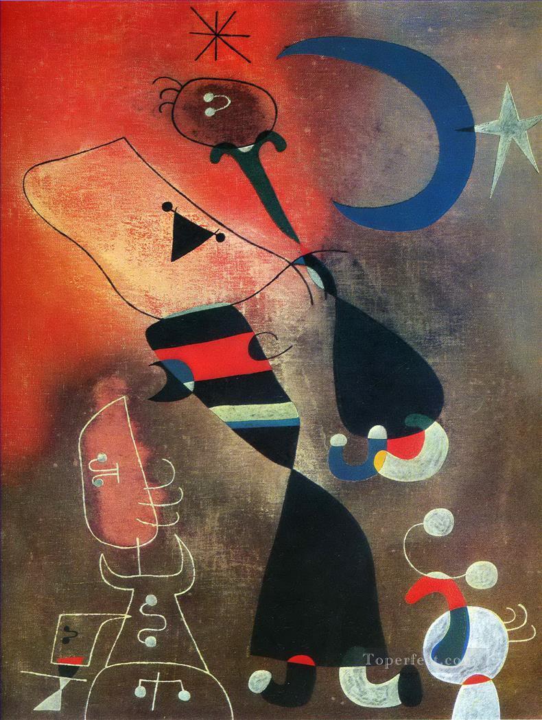 Woman and Bird in the Moonlight Joan Miro Oil Paintings